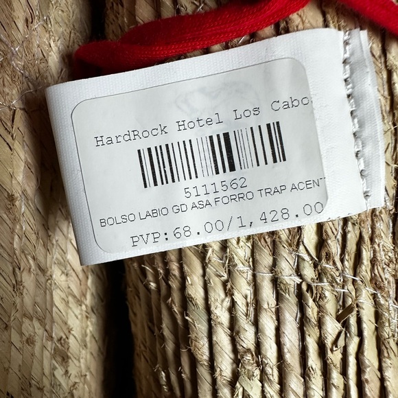 RED SEQUIN LIPS STRAW LARGE 
BEACH PALM LEAF BAG TOTE STRING CLOSER - Picture 9 of 12